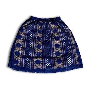Blue Rain | Francesca's Navy Lace Lined A-Line Skirt